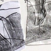 ohne titel, 2020,plastische collage mit zeichnung, mischtechnik auf papier, 42x29,7 cm, copyright axel hoeptner und vg bildkunst
